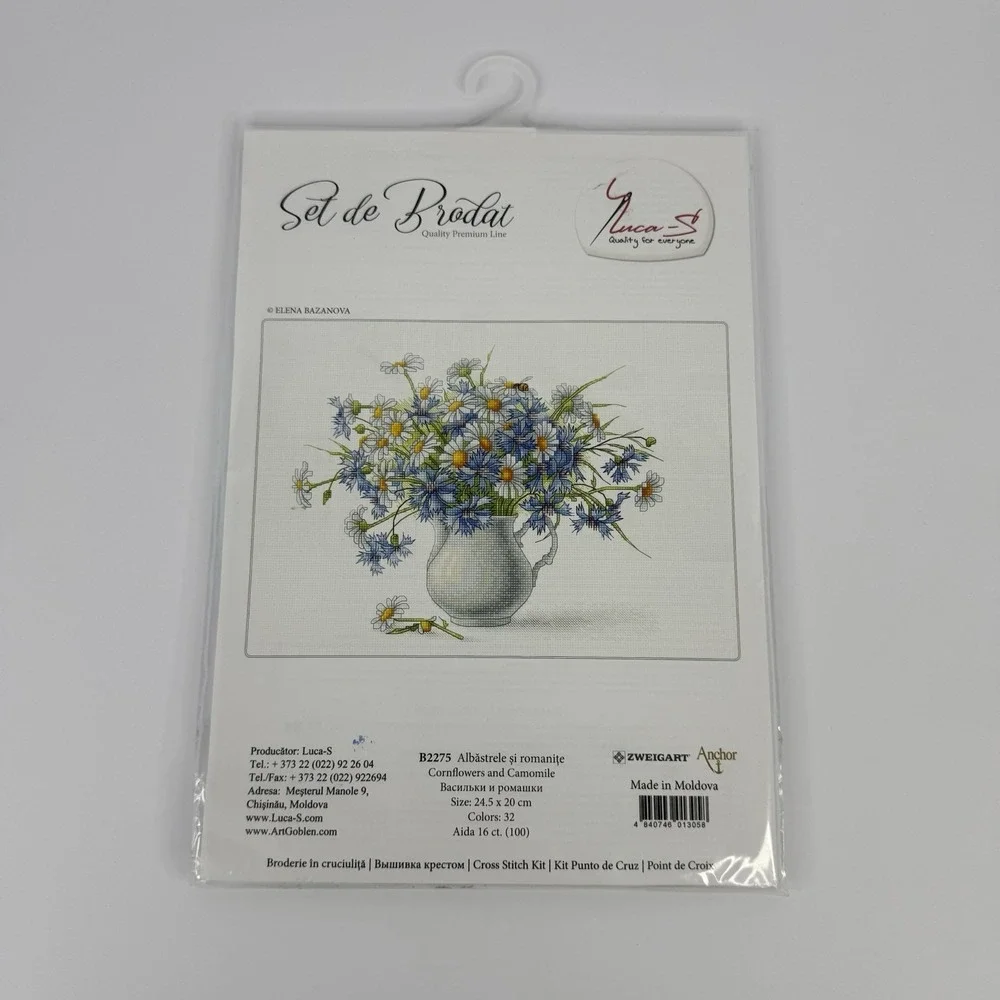 Luca-S‎ Cross Stitch Kit B2275 Cornflowers And Camomile Brand New Sealed